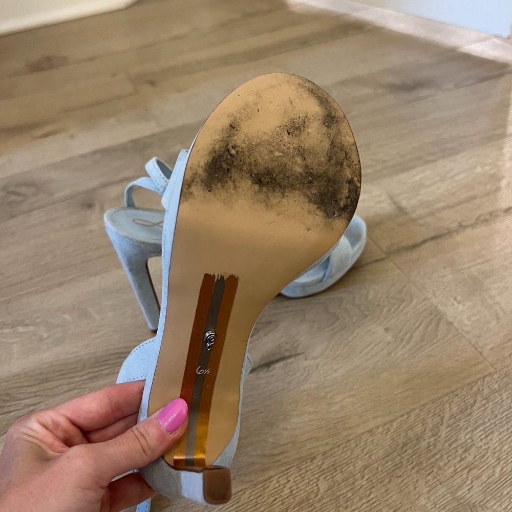 SAM EDELMAN Jade Ankle Strap Sandal in Blue Size 6.5 - Picture 3 of 6